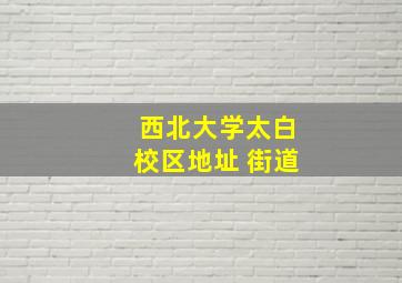 西北大学太白校区地址 街道